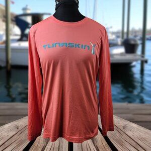 🐟 Tunaskin Women's Long Sleeve Performance Top – Size M – Coral